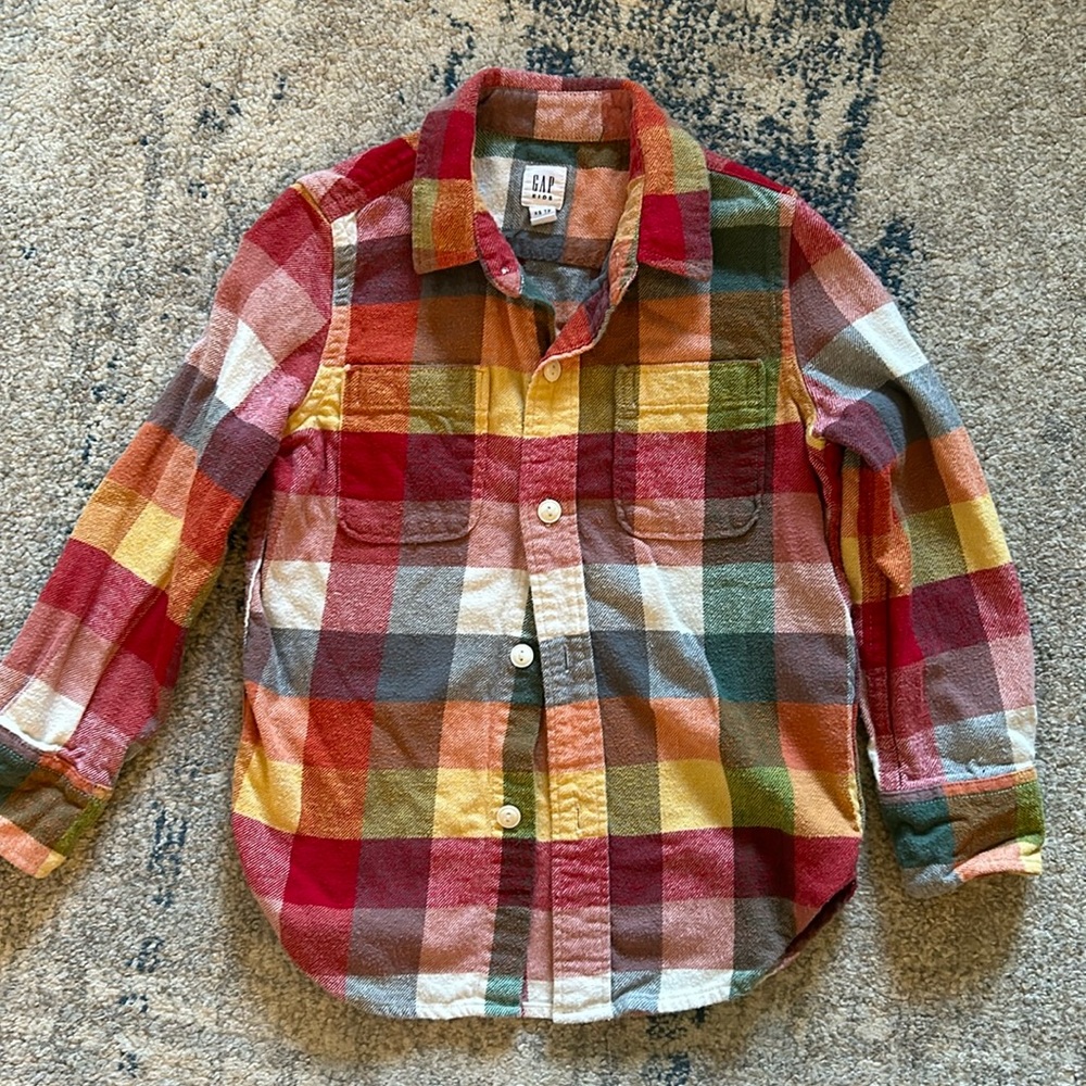 Soft flannel  boys button down plaid shirt